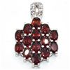 Image 1 : Silver Garnet Cz(3.15ct) Rhodium Plated Pendant (~Size 0) (~length 0 inches) (~weight 3.35g)