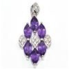 Image 1 : Silver Amethyst Cz(2.9ct) Rhodium Plated Pendant (~Size 0) (~length 0 inches) (~weight 2.9g)