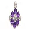 Image 4 : Silver Amethyst Cz(2.9ct) Rhodium Plated Pendant (~Size 0) (~length 0 inches) (~weight 2.9g)