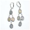 Image 1 : Silver Chalcedony(7.65ct) Rhodium Plated Earrings (~Size 0) (~length 0 inches) (~weight 7.15g)