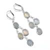 Image 2 : Silver Chalcedony(7.65ct) Rhodium Plated Earrings (~Size 0) (~length 0 inches) (~weight 7.15g)