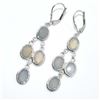Image 3 : Silver Chalcedony(7.65ct) Rhodium Plated Earrings (~Size 0) (~length 0 inches) (~weight 7.15g)