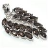 Image 3 : Silver Smokey Quartz Cz(3.1ct) Rhodium Plated Pendant (~Size 0) (~length 0 inches) (~weight 3.2g)
