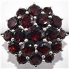 Image 1 : Silver Garnet(5.4ct) Rhodium Plated Ring (~Size 6.5)(Ring is resizable for $40) (~length 0 inches) (