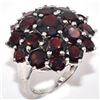 Image 2 : Silver Garnet(5.4ct) Rhodium Plated Ring (~Size 6.5)(Ring is resizable for $40) (~length 0 inches) (