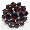 Image 3 : Silver Garnet(5.4ct) Rhodium Plated Ring (~Size 6.5)(Ring is resizable for $40) (~length 0 inches) (
