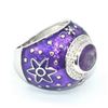 Image 2 : Silver Amethyst Cz(3.8ct) Rhodium Plated Enamel Work Ring (~Size 7)(Ring is resizable for $40) (~len
