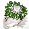 Image 2 : Silver Tourmaline Green Amethyst(3.9ct) Rhodium Plated Ring (~Size 6)(Ring is resizable for $40) (~l