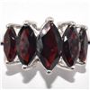 Image 1 : Silver Garnet(3.9ct) Rhodium Plated Ring (~Size 7)(Ring is resizable for $40) (~length 0 inches) (~w