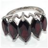 Image 3 : Silver Garnet(3.9ct) Rhodium Plated Ring (~Size 7)(Ring is resizable for $40) (~length 0 inches) (~w