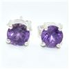 Image 1 : Silver Amethyst(1.65ct) Plated Earrings (~Size 0) (~length 0 inches) (~weight 1.75g)