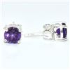 Image 3 : Silver Amethyst(1.65ct) Plated Earrings (~Size 0) (~length 0 inches) (~weight 1.75g)