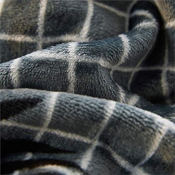Premium Plaid Fleece Sherpa Throw Blanket Super Soft, Cosy, Lightweight Microfiber, Reversible, All 