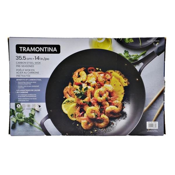 Tramontina Carbon Steel Wok 35.5 cm