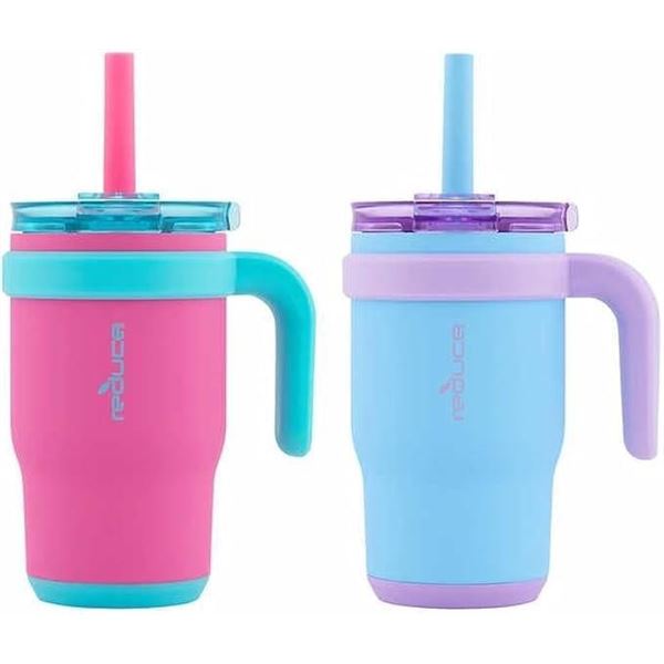 Reduce 14oz Coldee Tumbler with Handle for Kids Leakproof Insulated Stainless Steel Mug with Lid & S