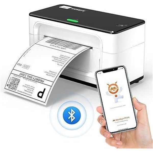 MUNBYN Bluetooth Thermal Label Printer, 4x6 Label Printer, USB Thermal Printer for Shipping Labels H