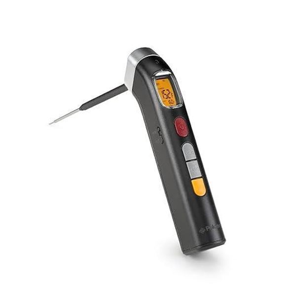 Polder Grill Partner Instant Read Thermometer for Grilling with Foldable 10" Probe, 10 Preset Temper
