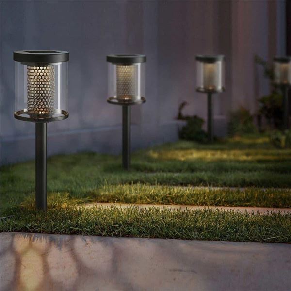 Solar LED Pathway Lights Black Finish