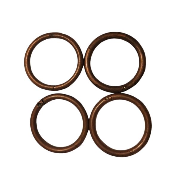 Four Medium Antique Copper Bull Nose Rings
