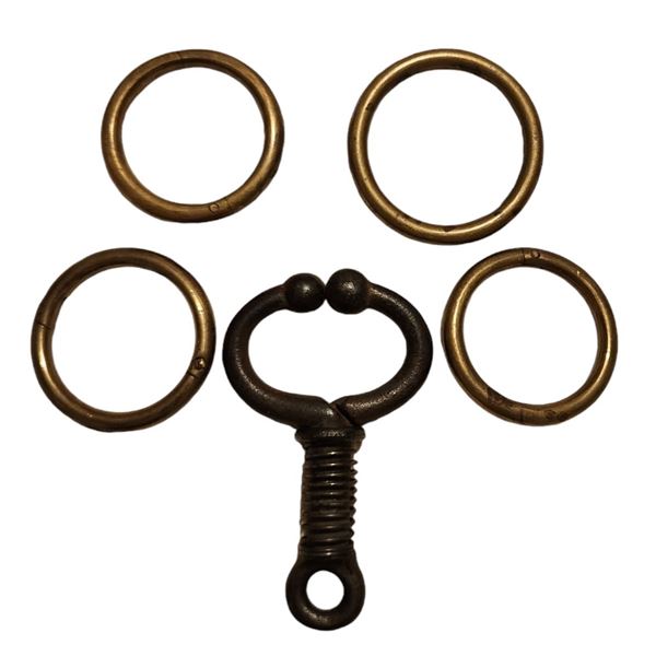 Five Antique Bull Nose Rings