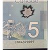 Image 5 : Four Sequential 2013 Canadian Five Dollar Banknotes.