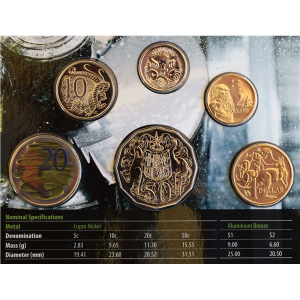 Australia Coin Set M.S. 2013, Original Presentation "Special Edition" Color coin, 6 Pieces Package