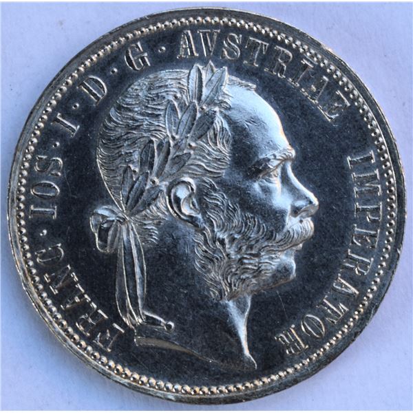 Austria, 1 Florin 1887 KM-2222 Silver .900 12.30g Franz Joseph I Ruler, High Mint State Condition