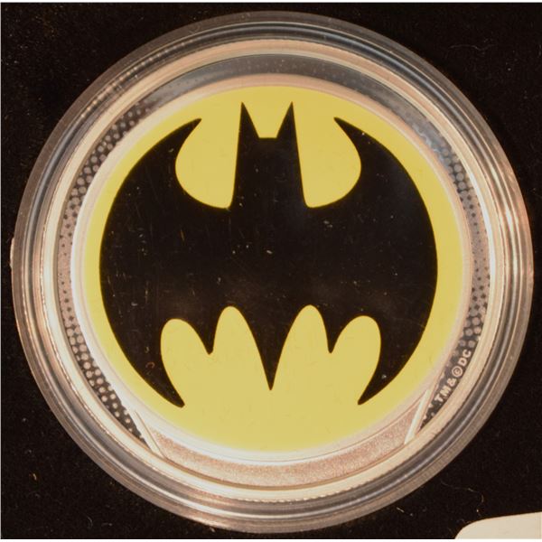 Barbados, 1$ 2019 "The Bat Signal" in Color .9999 Ltd. Minted at RCM in Original Package w/ C.O.A. P