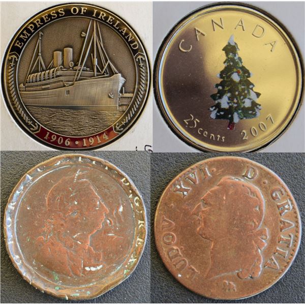 Canada Varied Lot, Medal "Empress of Ireland Ship 1906-14" 100th annv. Shipwreck in Color MS / 0.25c