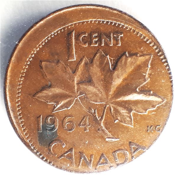 Canada, 0.01c 1964 VF-20 "ERROR Off Centre" Certified CCCS