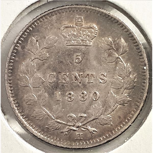 Canada, 0.05c 1880H Obverse 2 Choice XF Desirable