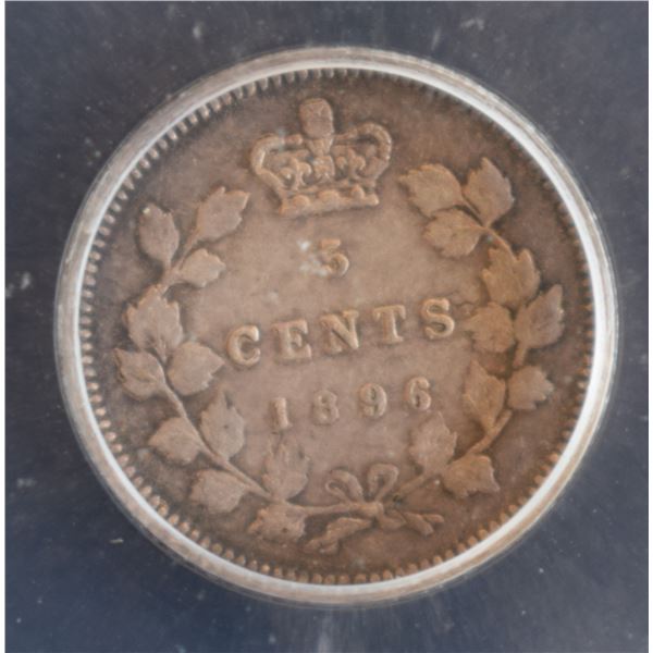 Canada, 0.05c 1896 Sterling Silver XF-45 Certified by ICG