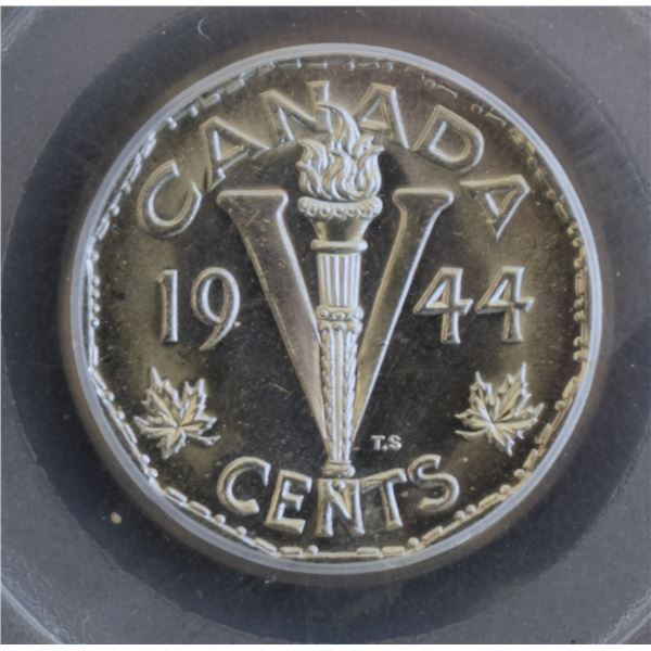 Canada, 0.05c 1944 Steel-Nickel MS-65 Certified by PCGS