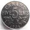 Image 7 : Canada, 0.05c Trio W/ 1918 Small Silver MS-60 / Nickel (x2) 1927 XF-40 and 1934 XF-40 all Certified 