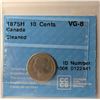 Image 1 : Canada, 0.10c 1875H VG-8 Cleaned CCCS Certified