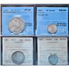 Image 1 : Canada Mix Lot, 0.10c 1951 MS-64 / 0.50c Newfoundland  Silver 1909 Grade VF-20 Both CCCS + 0.10c 200