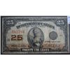 Image 1 : Canada, 0.25c 1923 "Dominion of Canada" DC-24d Serial # 682784 in Fine F+ Grade.