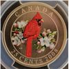 Image 1 : Canada, 0.25c 2008 Nickel Plated Steel "Northern Cardinal" SP-68 Certified by PCGS