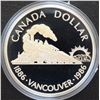 Image 1 : Canada, 1$ 1986(1886-) "100th Vancouver" Silver Proof U.H.Cameo in Original Mint Case