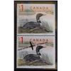 Image 6 : Canada, 1$ 2004 pair of 1$ Stamps and Proof Dollar Coin Set "The Elusive Loon" Limited Ed. in Wooden