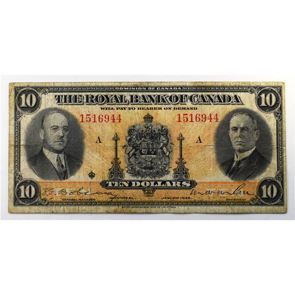 Canada, 10$ 1935 "The Royal Bank of Canada" 630-18-04a VF