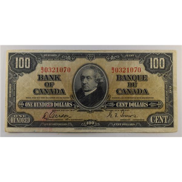 Canada, 100$ 1935 BC-27b F+ Light Stained
