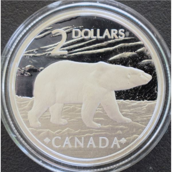 Canada, 2$ 2004 pair of 2$ Stamps and Proof 2$ .9999 Coin Set "The Proud Polar Bear" Limited Ed. in 