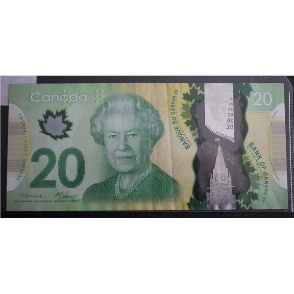 Canada, 20$ 2012 "3 Digits Radar" Serial # FSN7714177 VF++ BC-71a-I QEII
