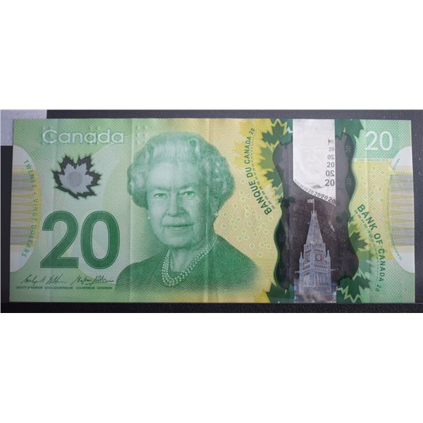 Canada, 20$ 2012 "3 Digits Radar" Serial # FYN2600062 VF+ BC-71b QEII