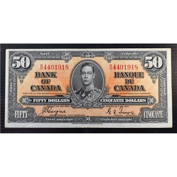 Canada, 50$ 1937 BC-26c Changeover VF+