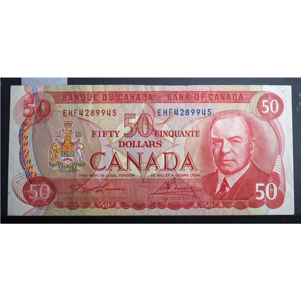 Canada, 50$ 1975 "Changeover" Serial # EHF4289945 in XF BC-51a-i