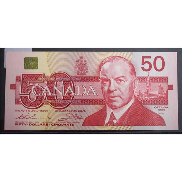 Canada, 50$ 1988 "Birds Series" BC-59a Serial # EHT1761170 Gem UNC+
