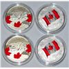Image 1 : Canada, Assorted Groupe of 4 coins of $25 for $25 2 x Flag Colored and 2 x True North $100 Face valu