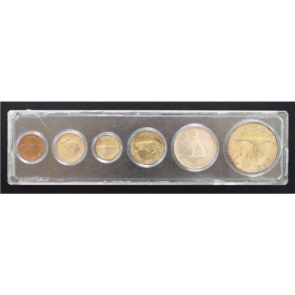 Canada, Display Holder Set, Year 1967(-1867) "100th Confederation" from Penny to Dollar Silver ASW O